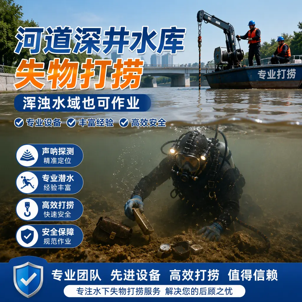 河道深井水库失物打捞，浑浊水域也可作业蒙自